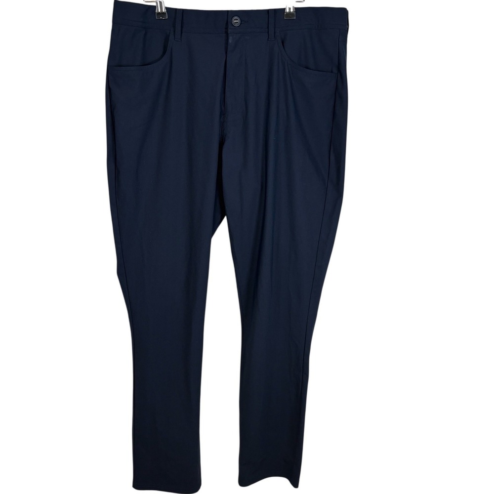 Puma Mens Navy Blue Golf Pants Technical Stretch 5-Pocket Trousers 36x32